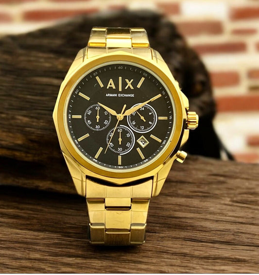 Gold Chronograph Men’s Watch – Premium Steel Belt | All Working