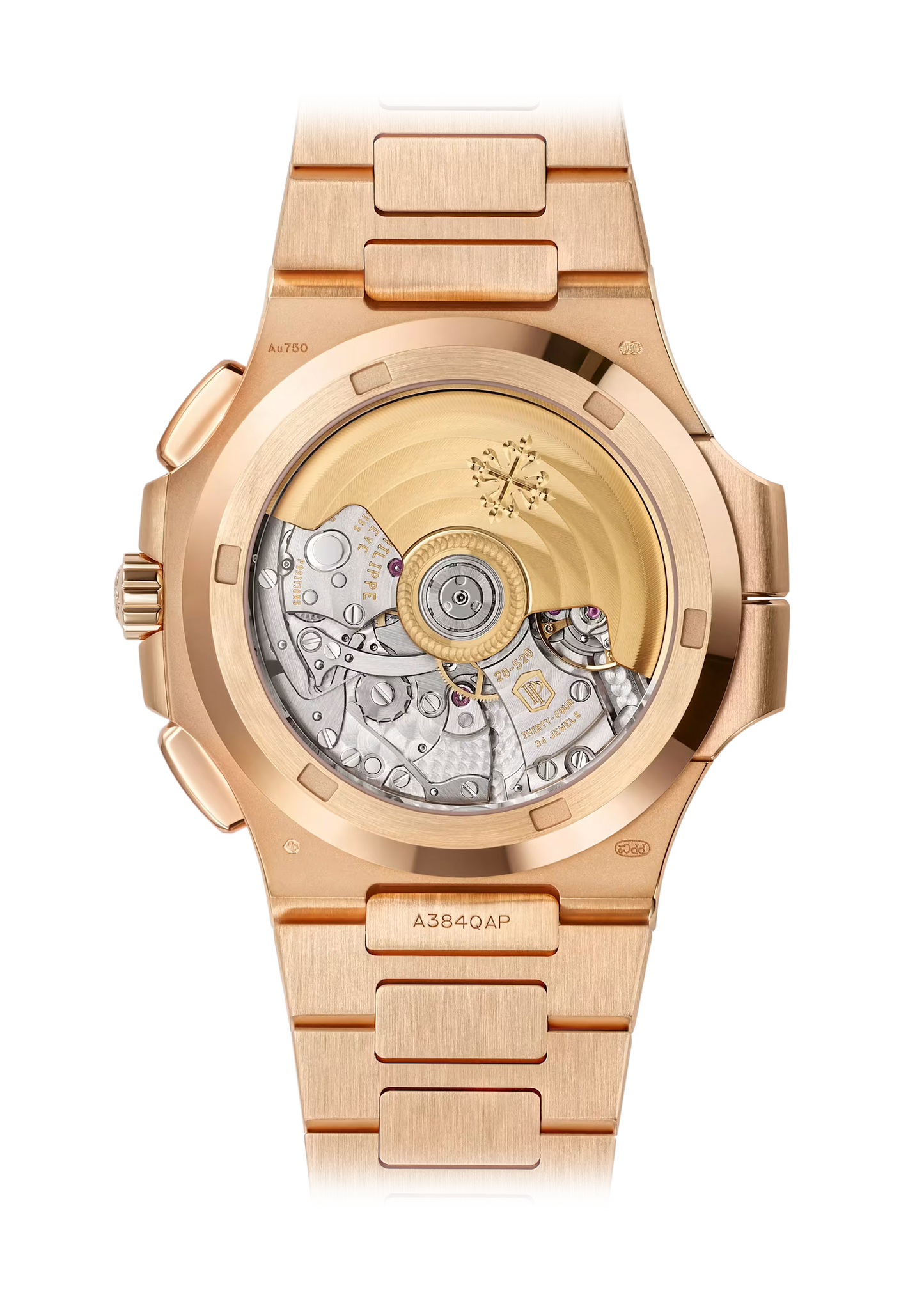 Nautilus-Inspired Rose Gold Watch – Flyback Chronograph, Travel Time & Date Hand