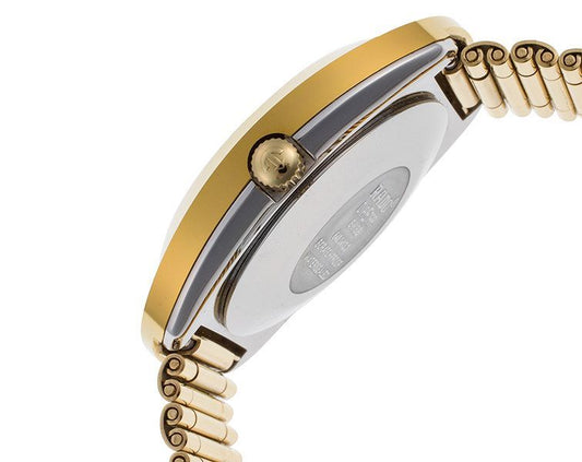 DiaStar Blue Dial Gold Watch – Premium Diamond Design with Day & Date