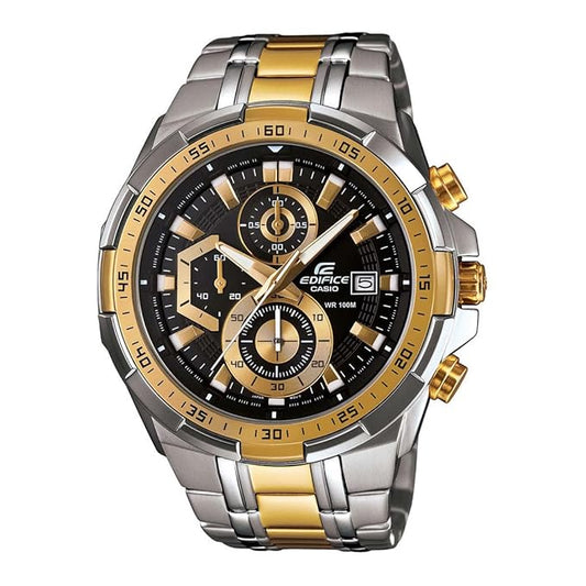 EX188 Chronograph Men's Watch – Dual Tone Steel, Black Dial, 100M Water Resistant