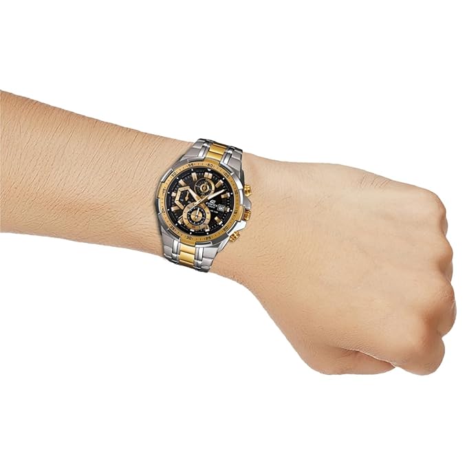 EX188 Chronograph Men's Watch – Dual Tone Steel, Black Dial, 100M Water Resistant