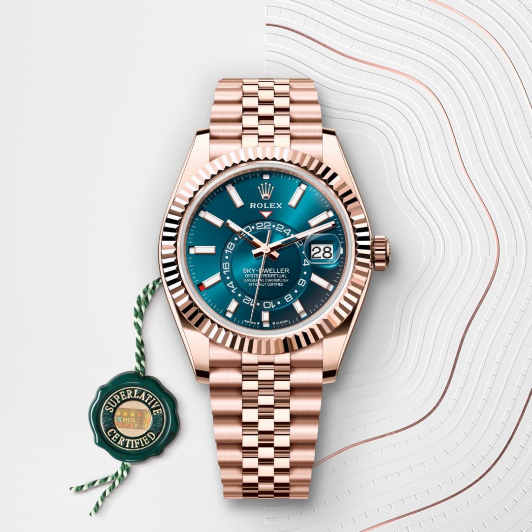 Sky-Dweller Everose Gold Watch – 42MM Oyster Dual Time Zone